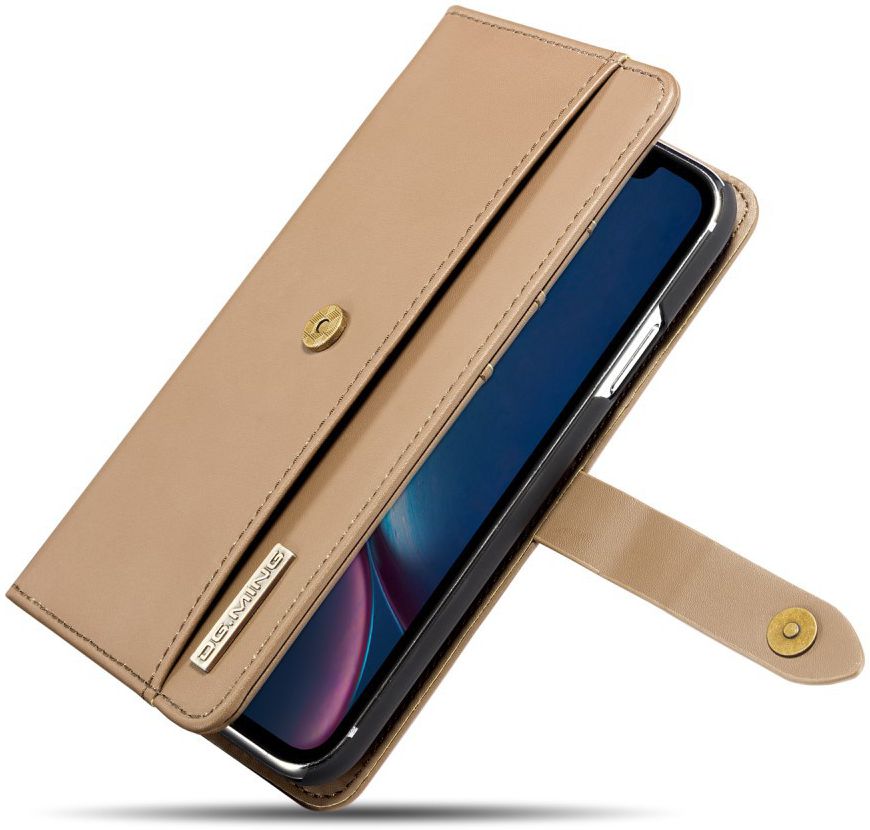 Apple iPhone XR Leren 2-in-1 Bookcase en Back Cover Hoesje Bruin afbeelding 14