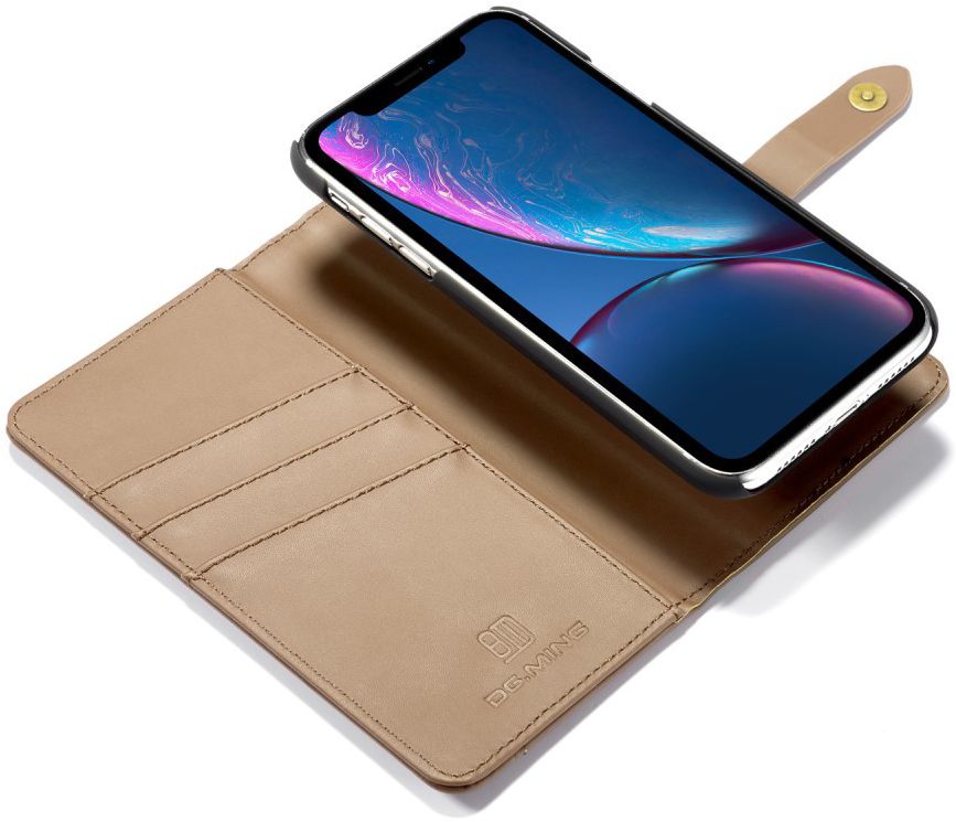 Apple iPhone XR Leren 2-in-1 Bookcase en Back Cover Hoesje Bruin afbeelding 4