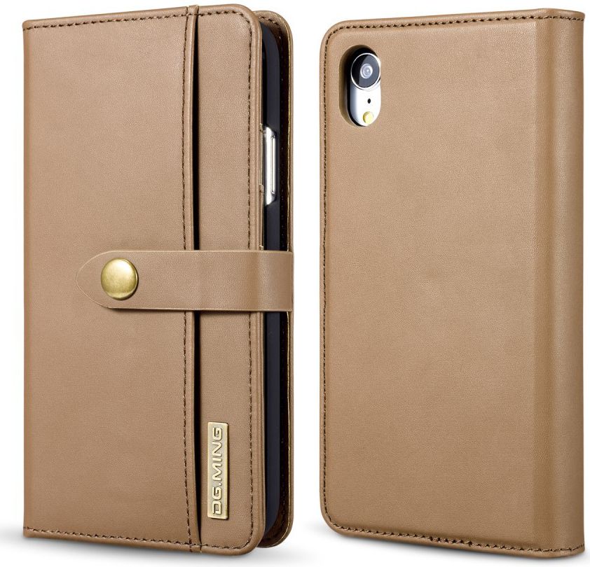 Apple iPhone XR Leren 2-in-1 Bookcase en Back Cover Hoesje Bruin afbeelding 6