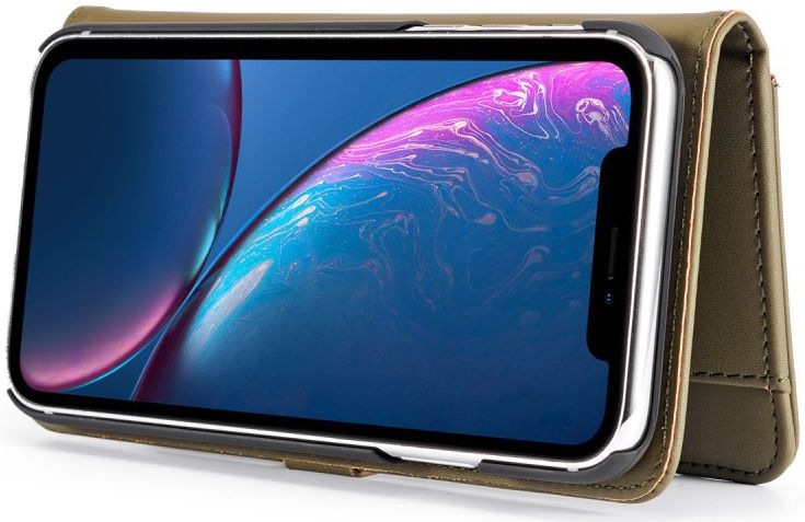Apple iPhone XR Leren 2-in-1 Bookcase en Back Cover Hoesje Groen afbeelding 4