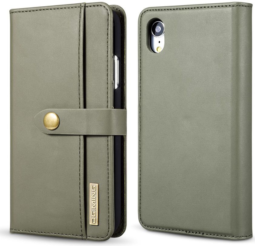 Apple iPhone XR Leren 2-in-1 Bookcase en Back Cover Hoesje Groen afbeelding 5