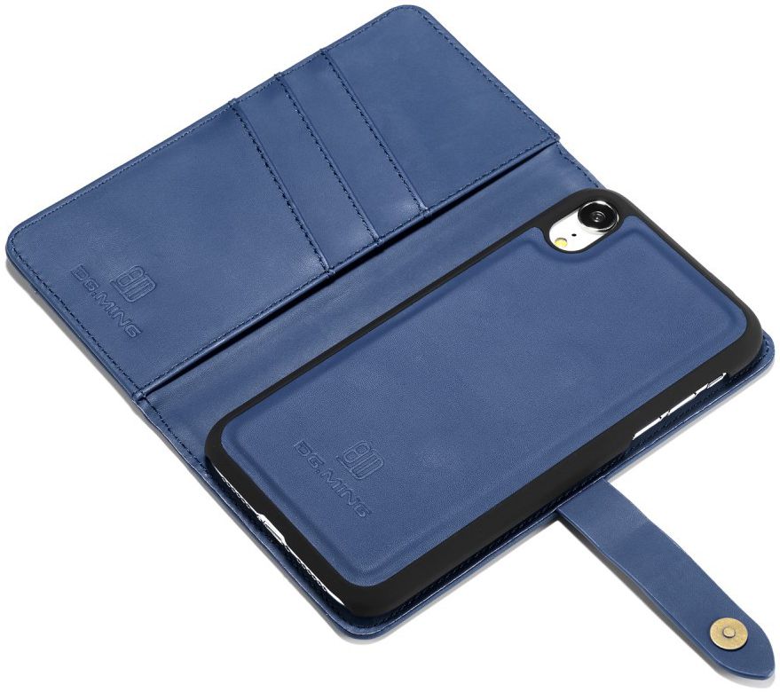 Apple iPhone XR Leren 2-in-1 Bookcase en Back Cover Hoesje Blauw afbeelding 13