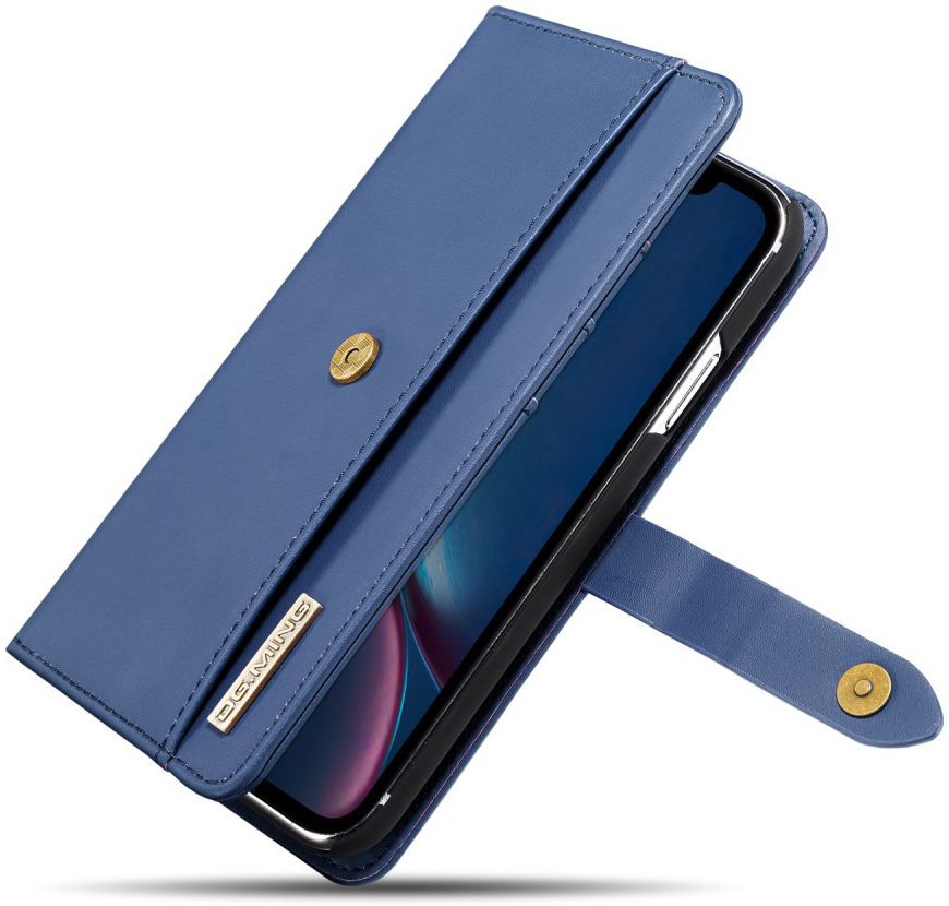 Apple iPhone XR Leren 2-in-1 Bookcase en Back Cover Hoesje Blauw afbeelding 14