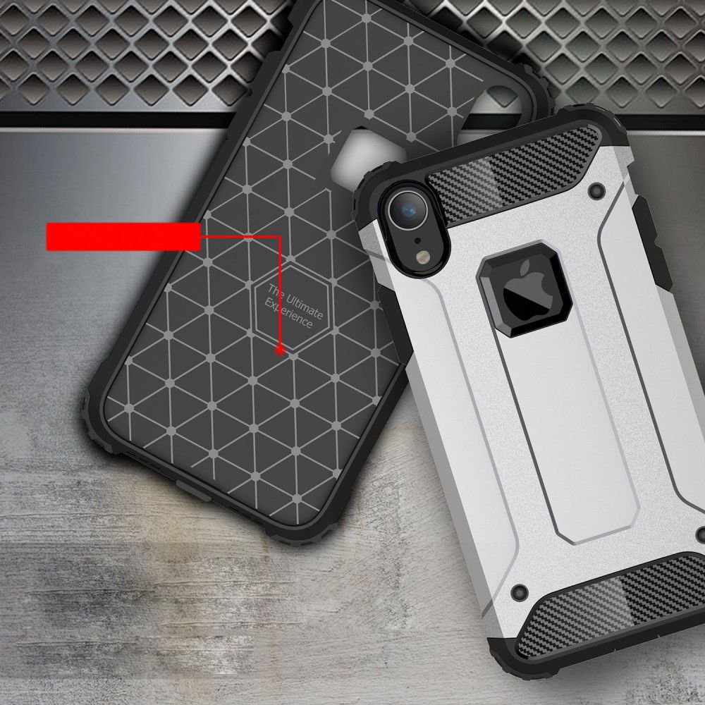 Apple IPhone XR Hoesje Shock Proof Hybride Back Cover Wit afbeelding 4