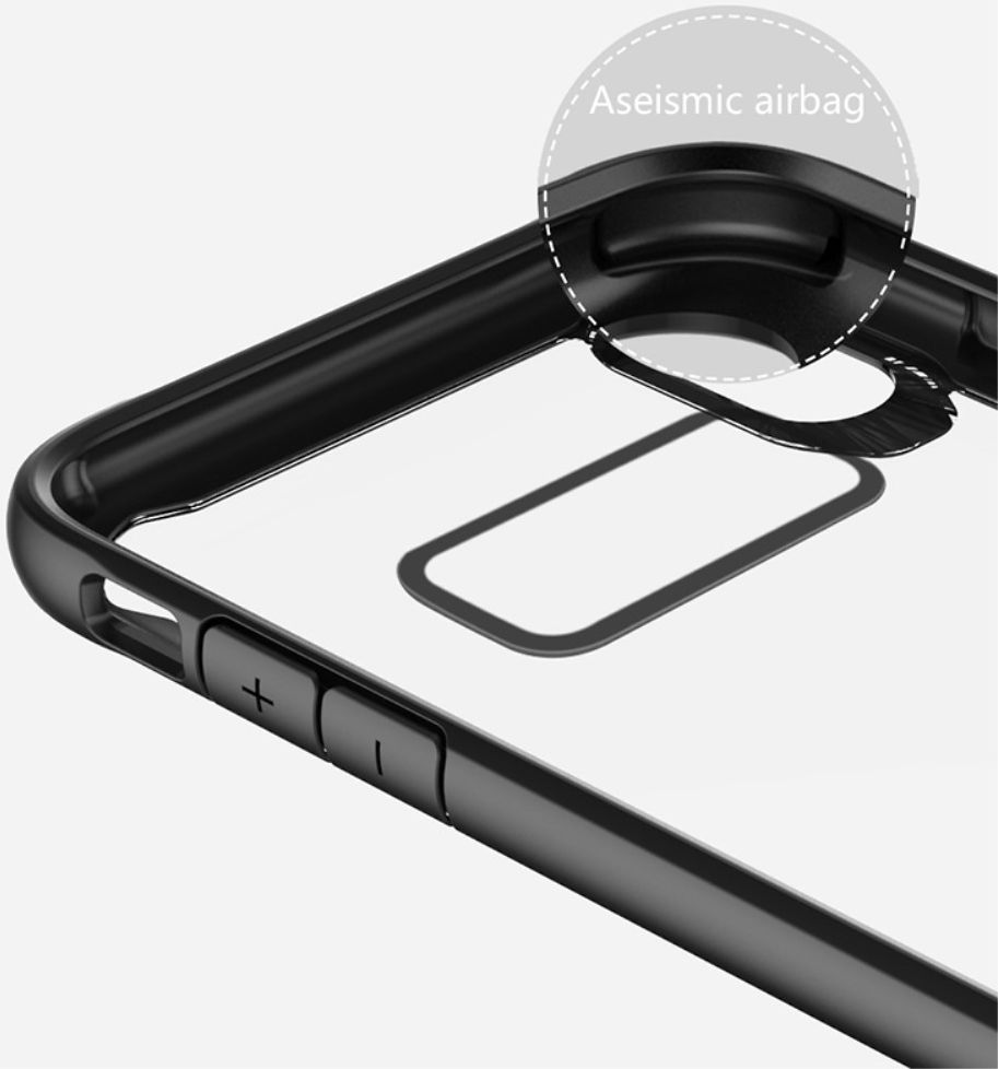 Apple iPhone XR Transparant Hoesje Armor Backcover Zwart afbeelding 4