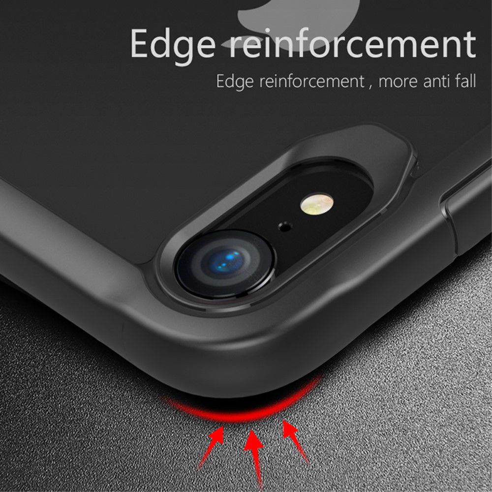 Apple iPhone XR Transparant Hoesje Armor Backcover Zwart afbeelding 5