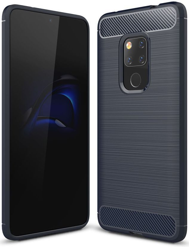 Huawei Mate 20 Geborsteld TPU Hoesje Blauw afbeelding 1