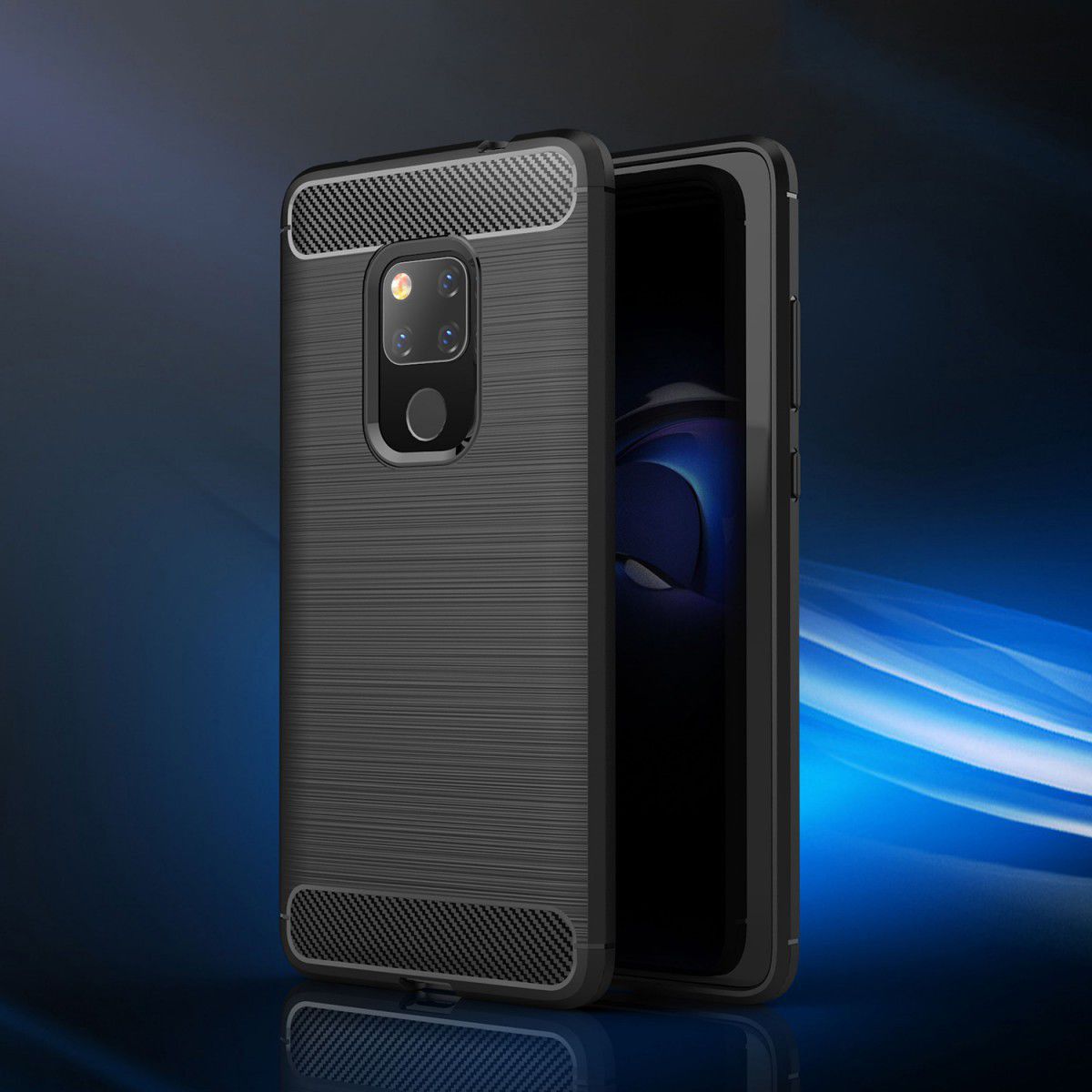 Huawei Mate 20 Geborsteld TPU Hoesje Blauw afbeelding 5