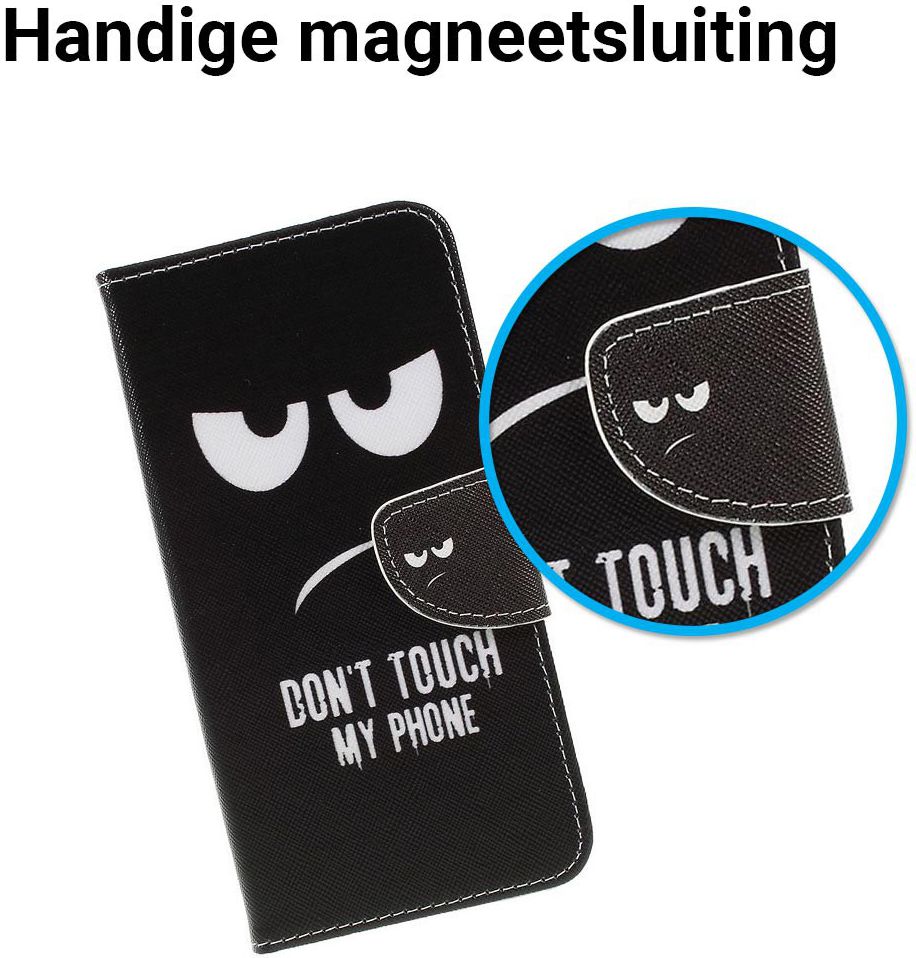 Samsung Galaxy A7 (2018) Portemonnee hoesje Dont touch my phone afbeelding 3