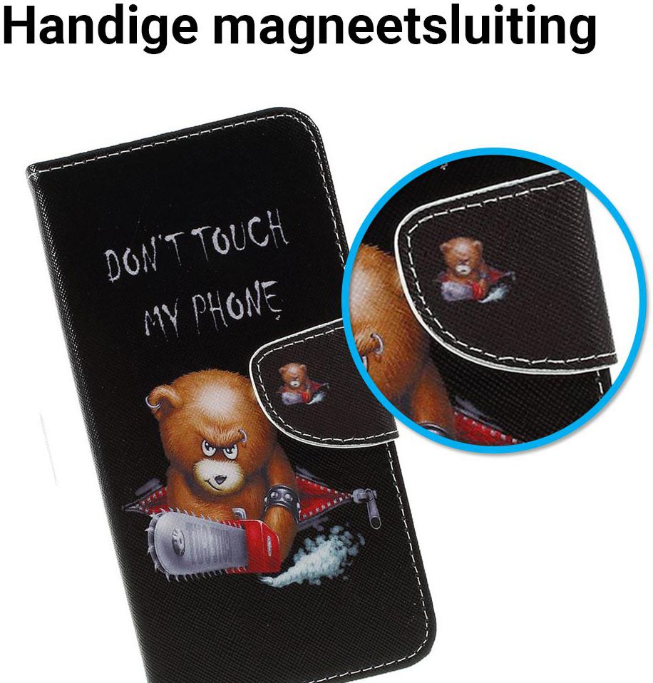 Samsung Galaxy A7 (2018) Portemonnee hoesje Angry Bear afbeelding 3