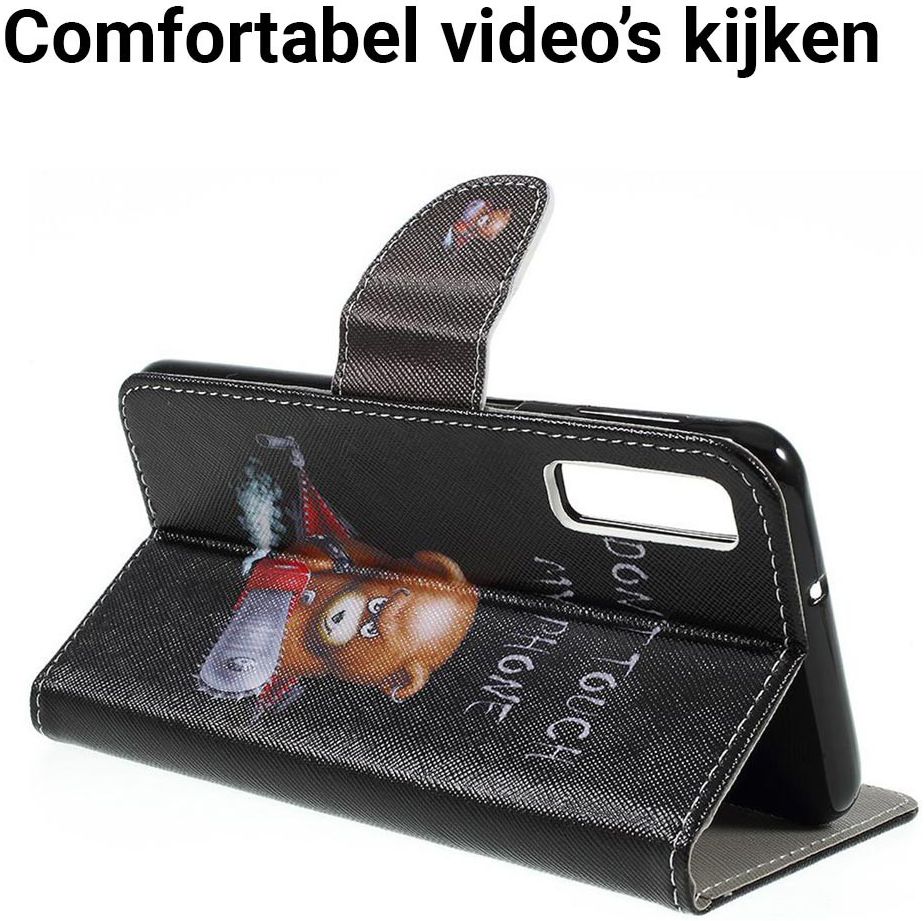 Samsung Galaxy A7 (2018) Portemonnee hoesje Angry Bear afbeelding 6