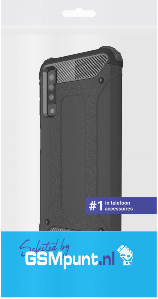 Samsung Galaxy A7 (2018) Hybride Hoesje Zwart afbeelding 2
