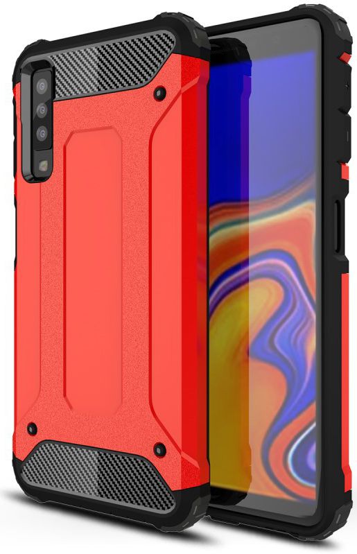 Samsung Galaxy A7 (2018) Hybride Hoesje Rood afbeelding 1