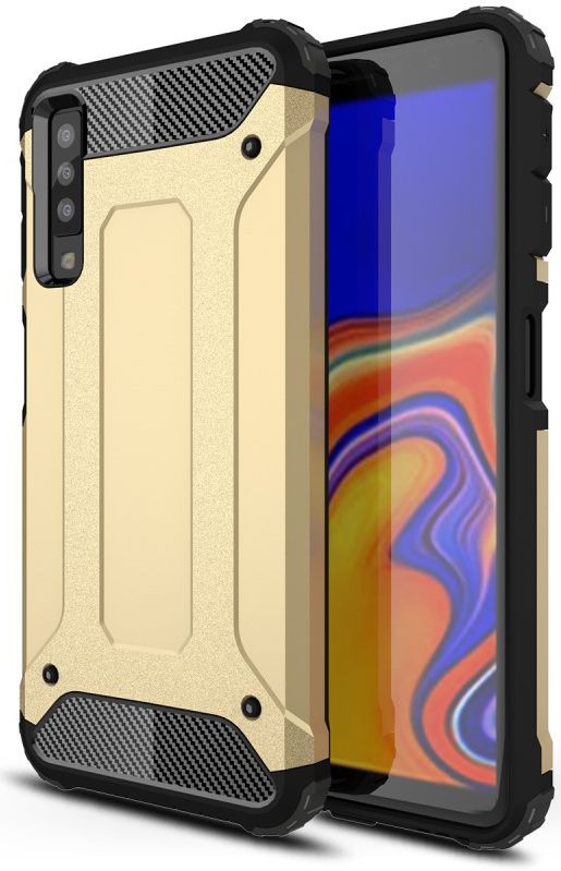 Samsung Galaxy A7 (2018) Hybride Hoesje Goud afbeelding 1