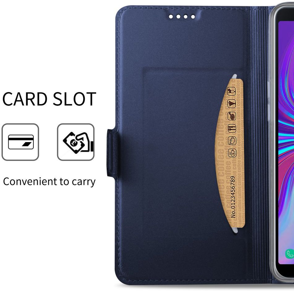 Samsung Galaxy A7 (2018) Card Holder Case Blauw afbeelding 3