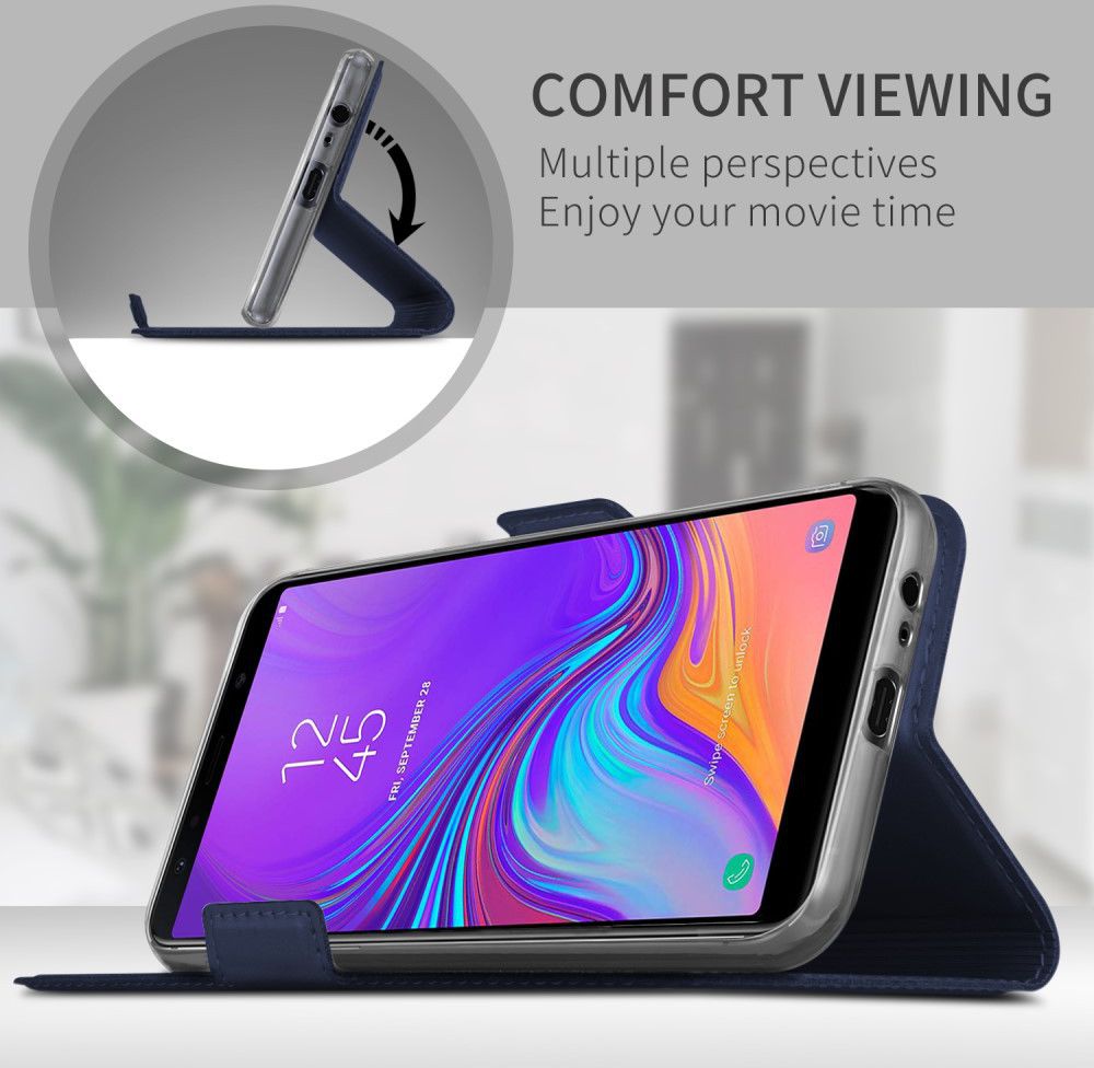 Samsung Galaxy A7 (2018) Card Holder Case Blauw afbeelding 5