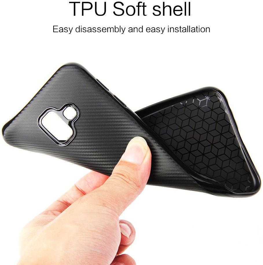 Samsung Galaxy J6 Plus Carbon TPU Hoesje Zwart afbeelding 2