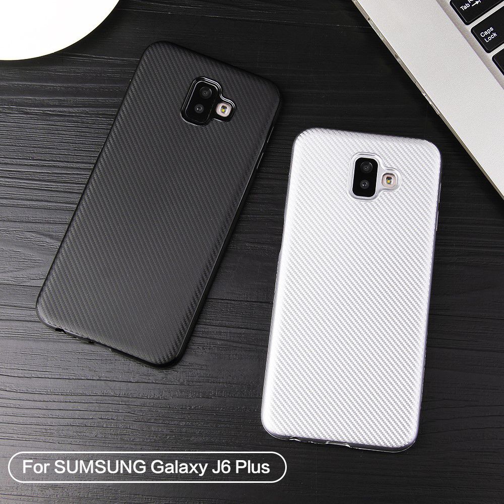 Samsung Galaxy J6 Plus Carbon TPU Hoesje Zwart afbeelding 6