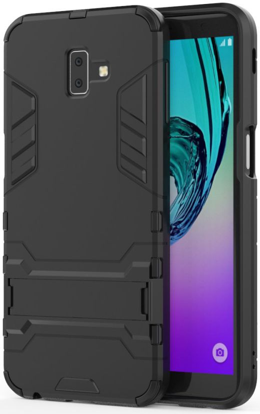 Samsung Galaxy J6 Plus Hybride Kickstand Hoesje Zwart afbeelding 1