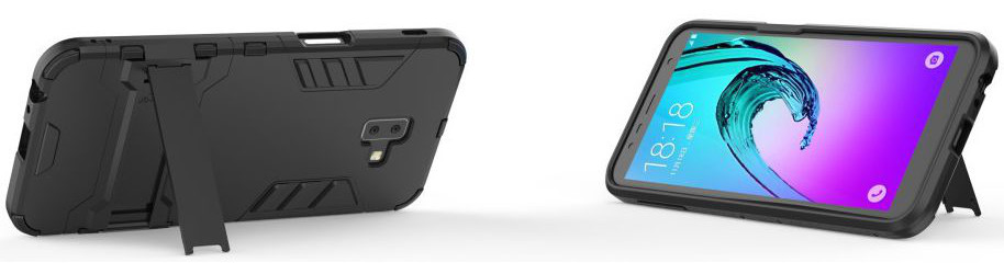 Samsung Galaxy J6 Plus Hybride Kickstand Hoesje Zwart afbeelding 6
