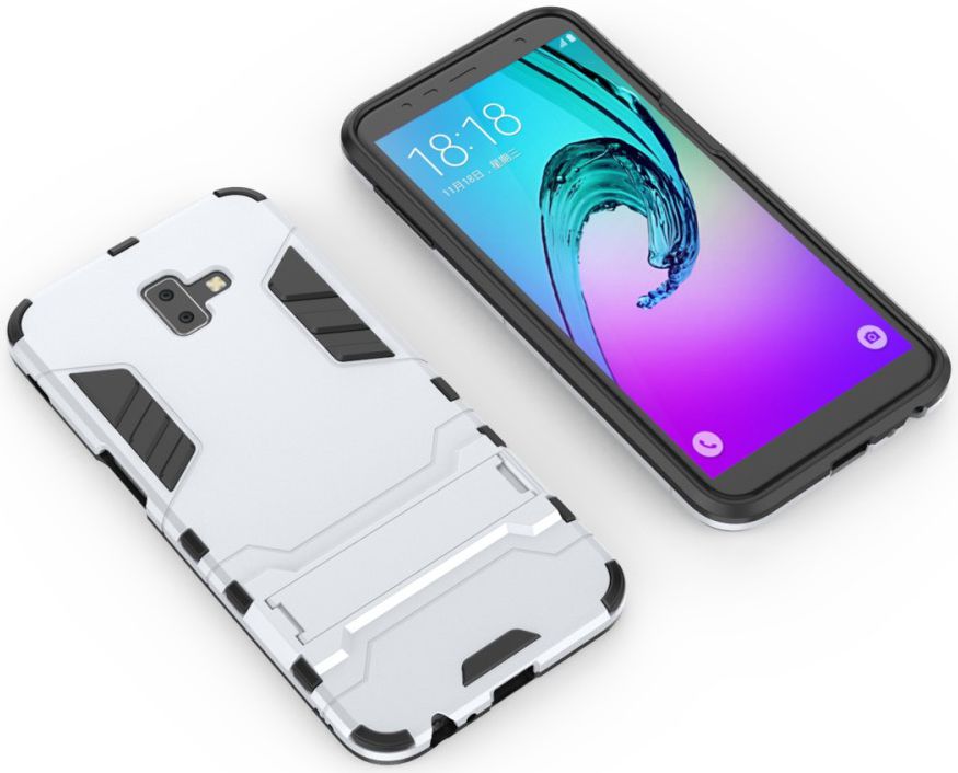Samsung Galaxy J6 Plus Hybride Kickstand Hoesje Wit afbeelding 5