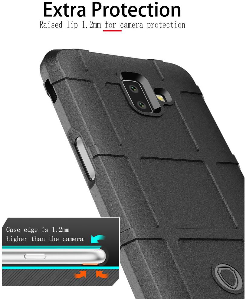 Samsung Galaxy J6 Plus TPU Hyrbide Hoesje Zwart afbeelding 2