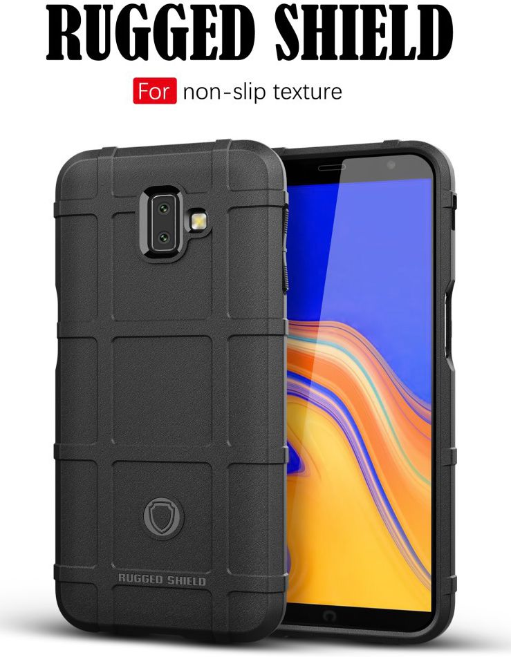 Samsung Galaxy J6 Plus TPU Hyrbide Hoesje Zwart afbeelding 8