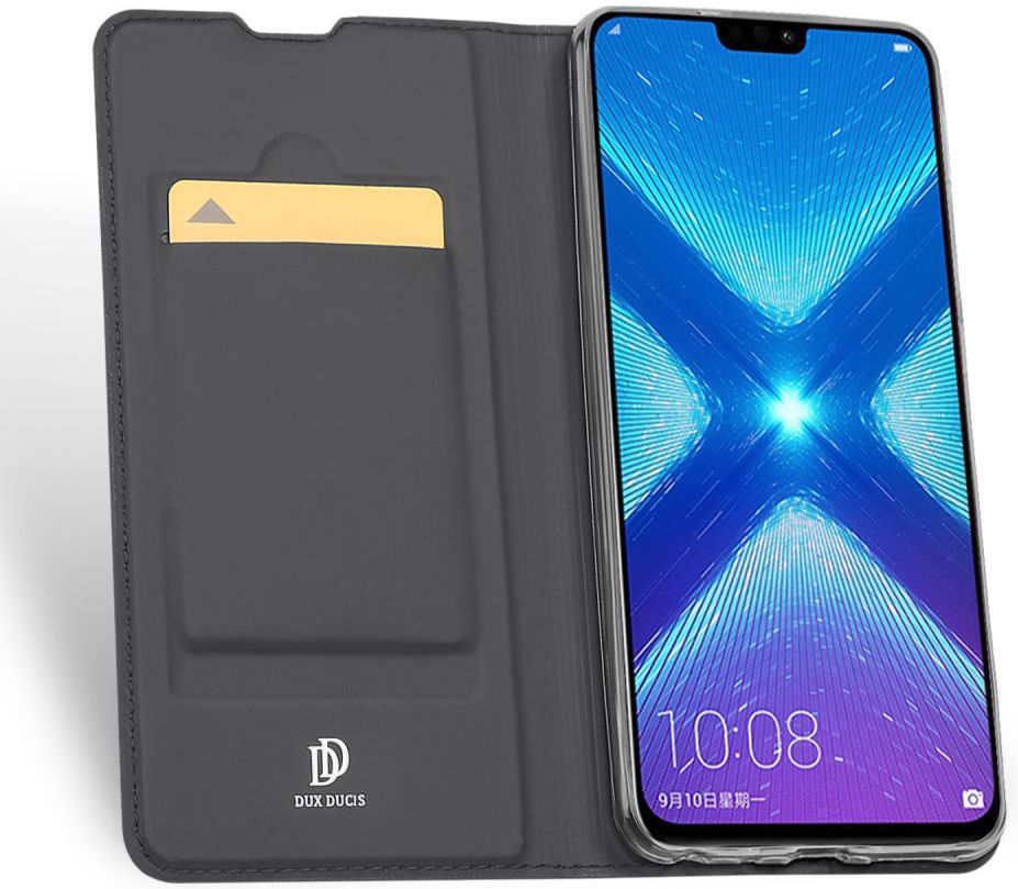 Dux Ducis Premium Book Case Honor 8X Hoesje met Kaarthouder Zwart afbeelding 2