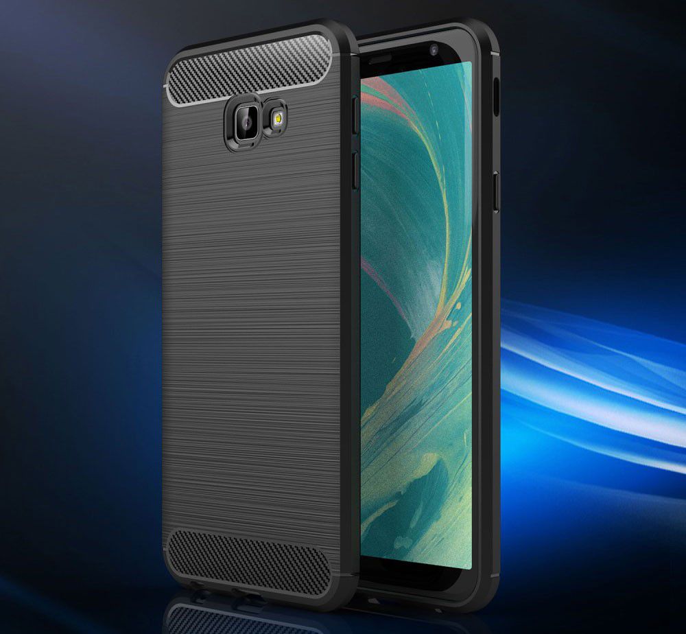 Samsung Galaxy J4 Plus Geborsteld TPU Hoesje Rood afbeelding 6