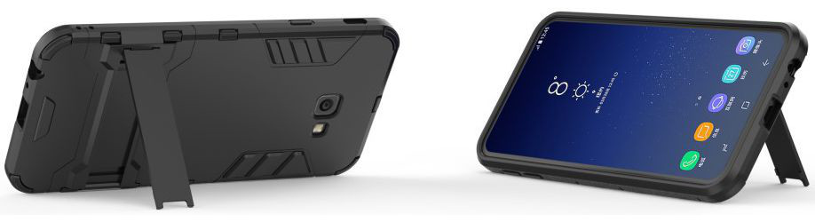 Samsung Galaxy J4 Plus Hyrbride Kickstand Hoesje Zwart afbeelding 4