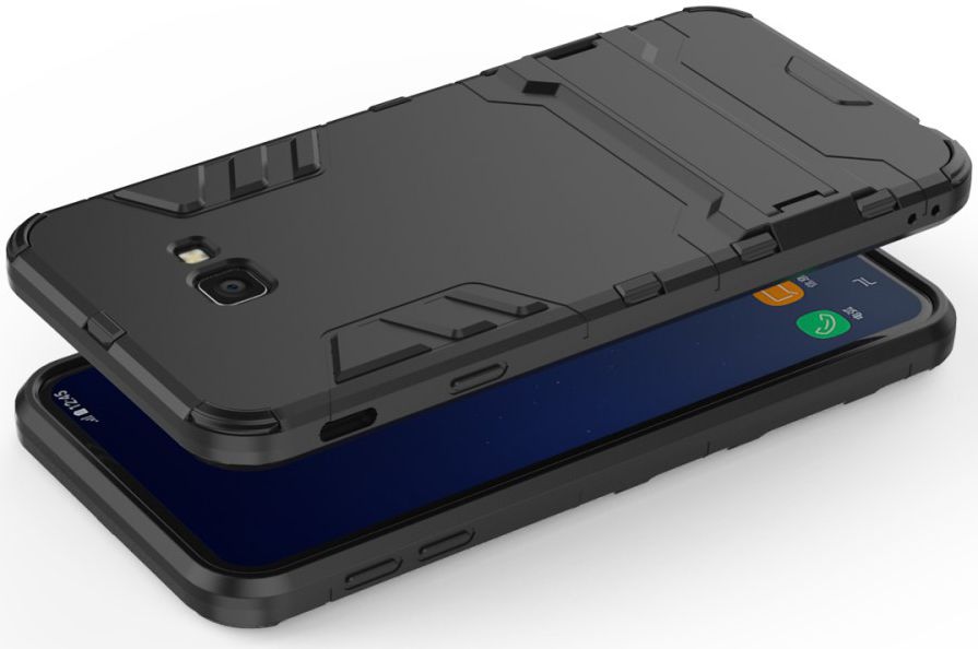 Samsung Galaxy J4 Plus Hyrbride Kickstand Hoesje Zwart afbeelding 6