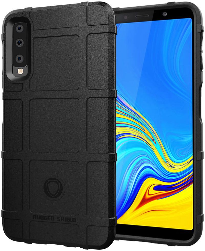 Samsung Galaxy A7 (2018) TPU Hyrbide Hoesje Zwart afbeelding 1