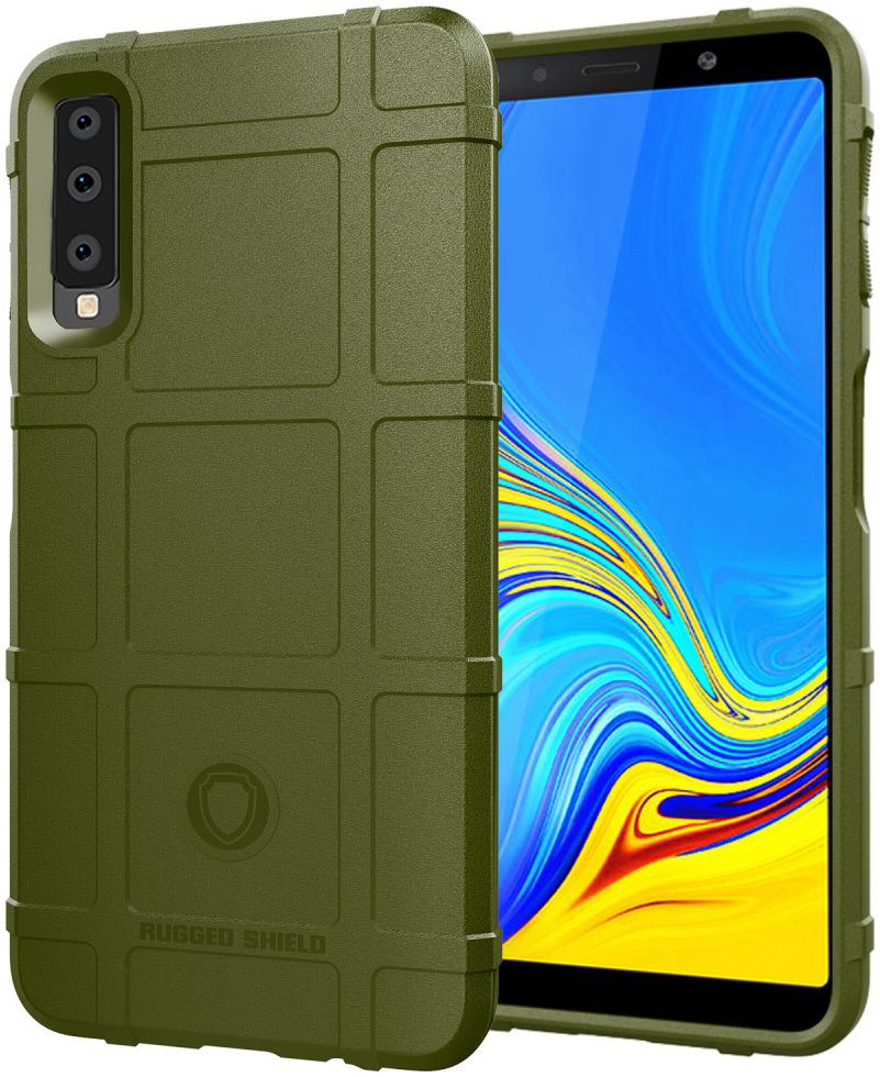 Samsung Galaxy A7 (2018) TPU Hyrbide Hoesje Groen afbeelding 1