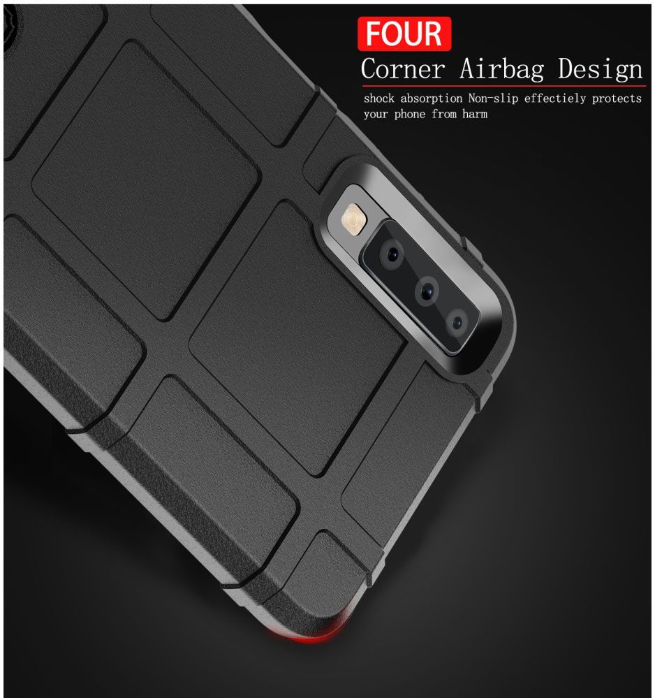 Samsung Galaxy A7 (2018) TPU Hyrbide Hoesje Groen afbeelding 5