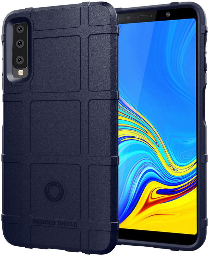 Samsung Galaxy A7 (2018) TPU Hybride Hoesje Blauw afbeelding 1