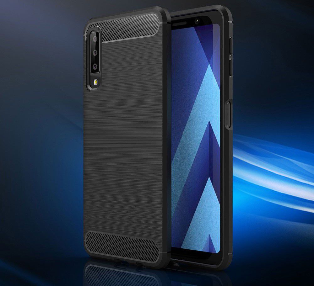 Samsung Galaxy A7 2018 Geborsteld TPU Hoesje Rood afbeelding 8