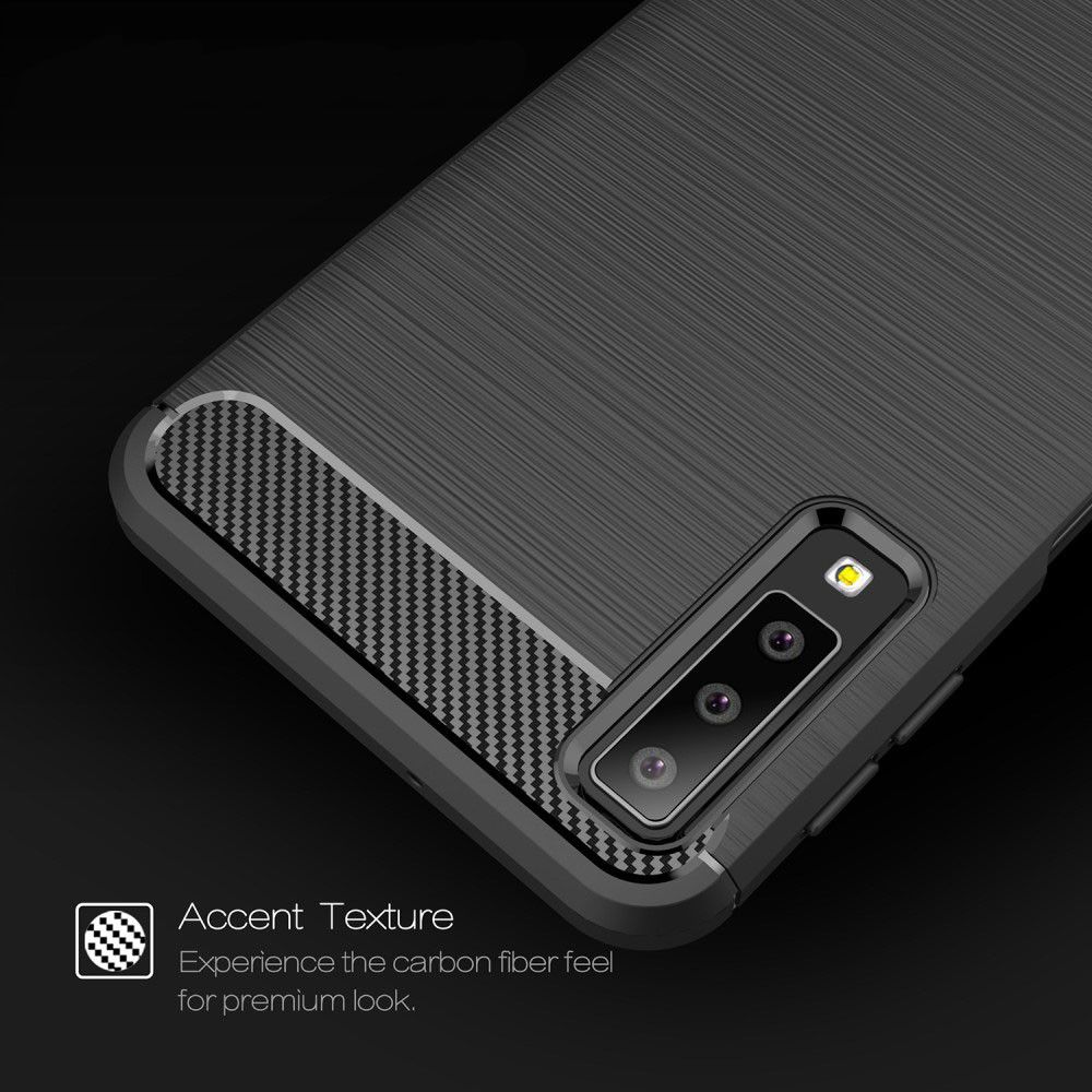 Samsung Galaxy A7 2018 Geborsteld TPU Hoesje Rood afbeelding 10