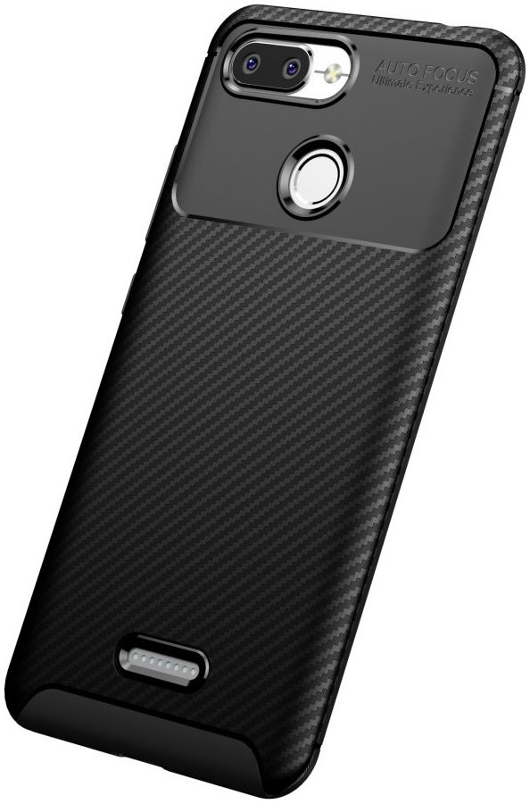 Xiaomi Redmi 6 Siliconen Carbon Hoesje Zwart afbeelding 11
