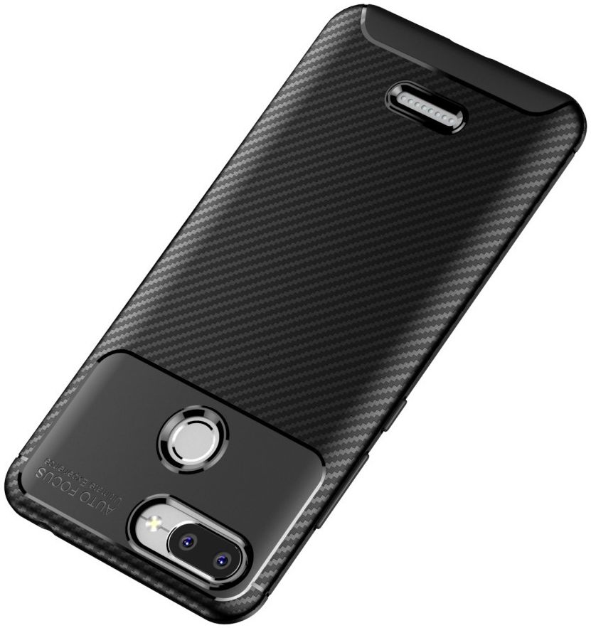 Xiaomi Redmi 6 Siliconen Carbon Hoesje Zwart afbeelding 4