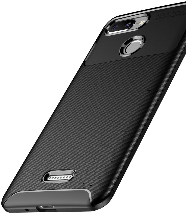 Xiaomi Redmi 6 Siliconen Carbon Hoesje Zwart afbeelding 5