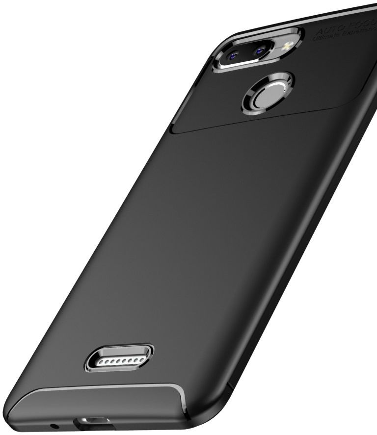 Xiaomi Redmi 6 Siliconen Carbon Hoesje Zwart afbeelding 6