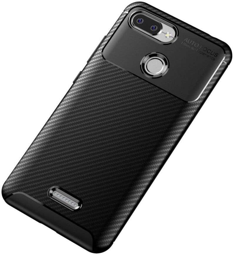 Xiaomi Redmi 6 Siliconen Carbon Hoesje Zwart afbeelding 9