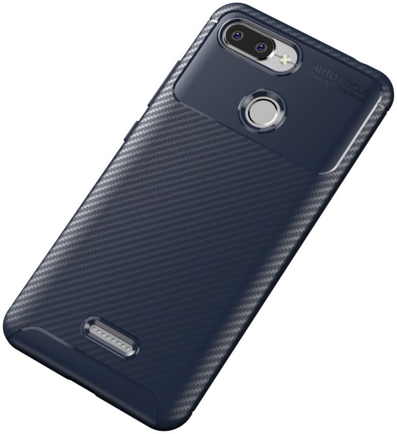 Xiaomi Redmi 6 Siliconen Carbon Hoesje Blauw afbeelding 5