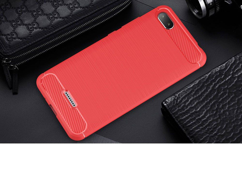 Xiaomi Redmi 6A Geborsteld TPU Hoesje Rood afbeelding 2