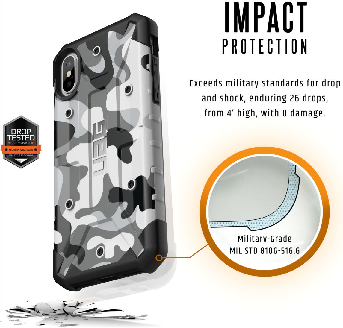 UAG Pathfinder Case Apple iPhone XS/X White Camo afbeelding 4