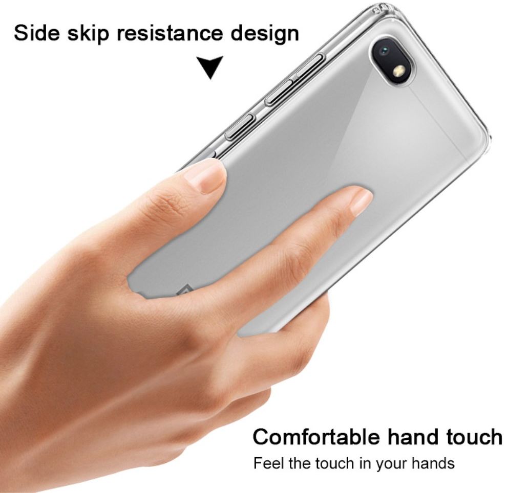IMAK Xiaomi Redmi 6A Hoesje TPU met Screenprotector Transparant afbeelding 5