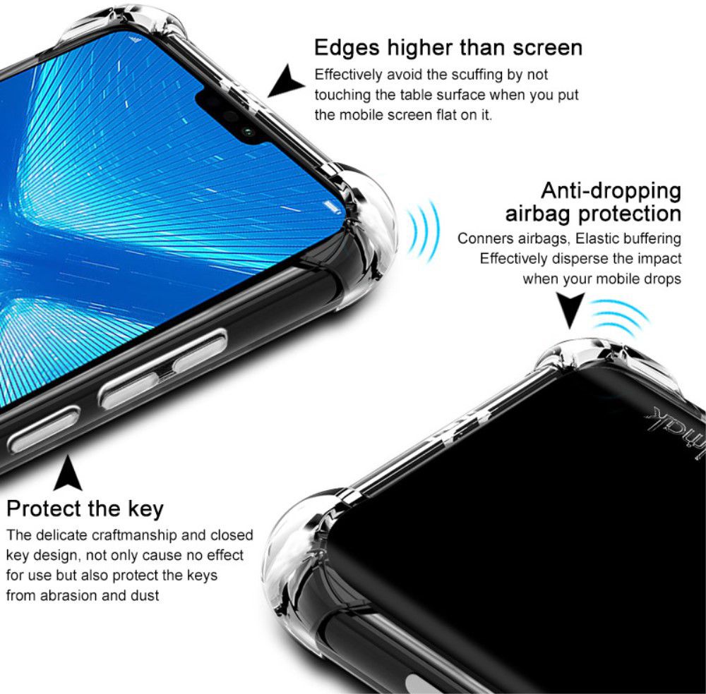IMAK Honor 8X Hoesje Flexibel TPU met Screenprotector Transparant afbeelding 3