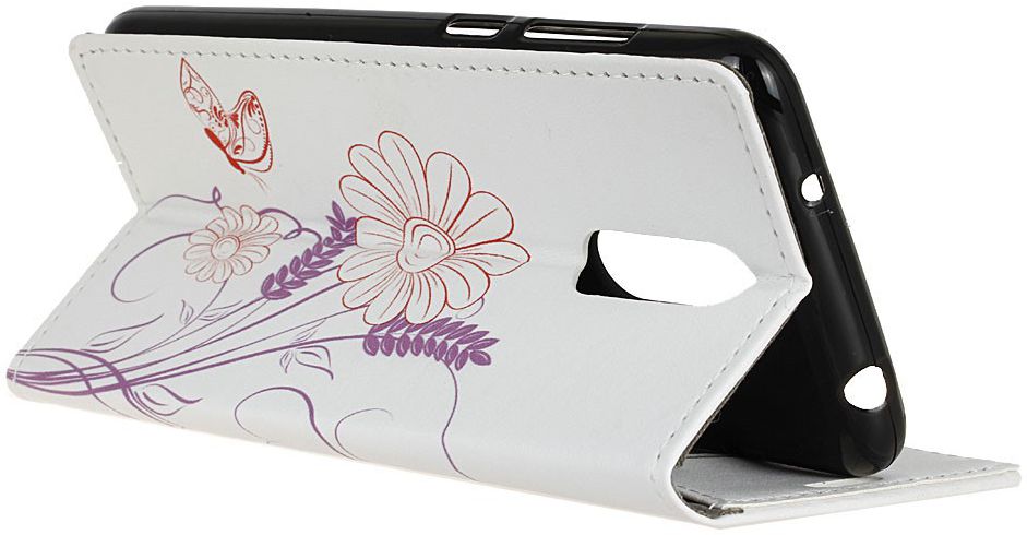 Nokia 7.1 Portemonnee Hoesje met Print Vlinder & Bloem afbeelding 4