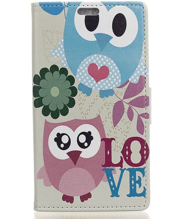 Nokia 7.1 Portemonnee Print Hoesje Love Owls Hoesjes