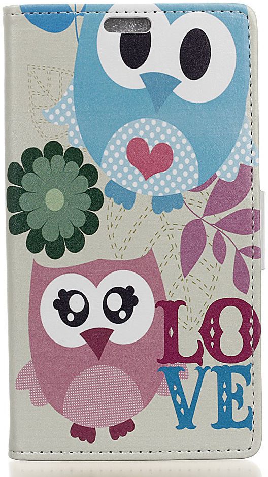 Nokia 7.1 Portemonnee Print Hoesje Love Owls afbeelding 1